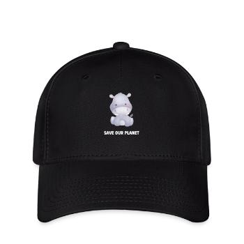 Kinder Niedliches Und Entzückendes Nilpferd Für Kinder, die lieben - Flexfit Cap - Schwarz - Vorne