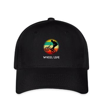 BMX Mountainbike Laufrad Trick Radfahrer - Flexfit Cap - Schwarz - Vorne
