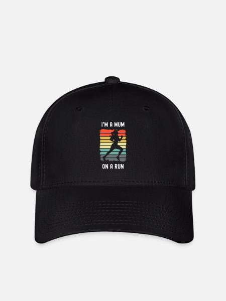 Femme Trail Runner Je suis une maman sur une course Femmes Mamans - Casquette Flexfit - noir