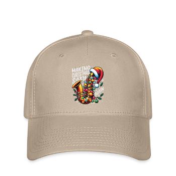 Weihnachts-saxophon-musiker-jazz-band-bekleidung - Flexfit Cap - Khaki - Vorne