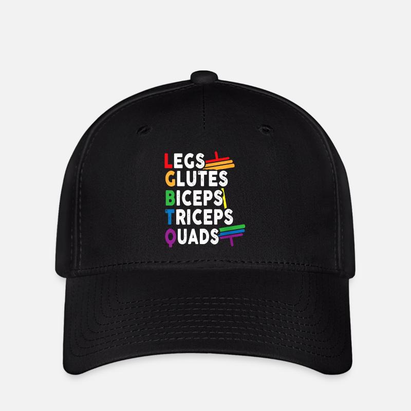 Legs Glutes Biceps Triceps Quads - Flexfit Cap - black