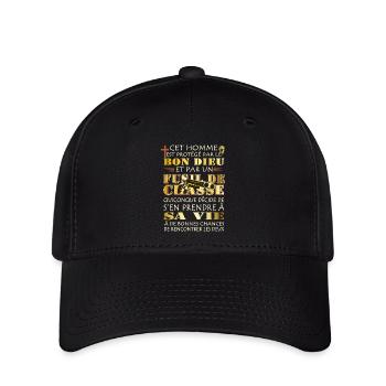 Homme Protégé par Dieu et par un Fusil de Chasse - Casquette Flexfit - noir - Devant