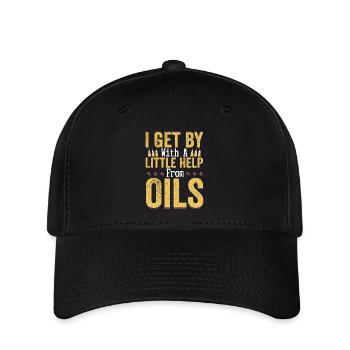 I Get By With A Little Help From Oils Essential Oi - Flexfit Cap - black - Front