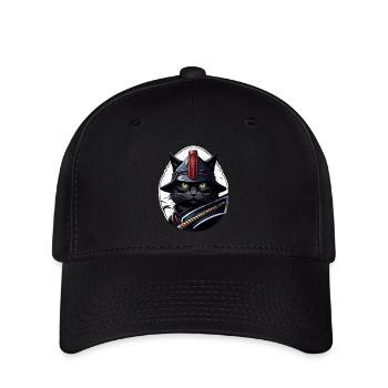 Ninja Cat - Samurai Kitten - Flexfit Cap - black - Front