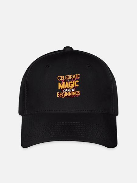 Célébrez la magie des nouveaux départs Impression artistique - Casquette Flexfit - noir