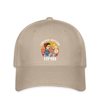 Retro Birth Year 1940 Vintage Birthday 1940 - Flexfit Cap - khaki - Front