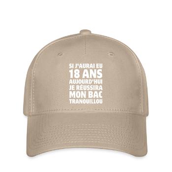 baccalauréat, bac, diplôme, bachelier - Casquette Flexfit - kaki - Devant