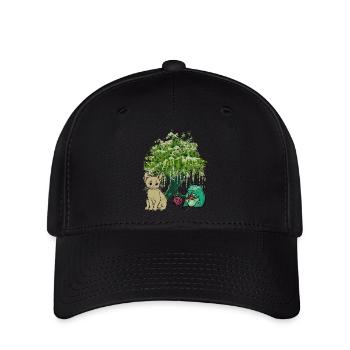 Frog, Cat, Nature, Friends - Flexfit Cap - black - Front