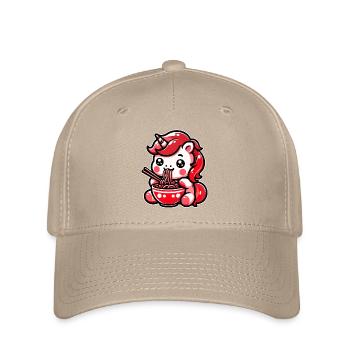 Japanese Kawaii Unicorn Ramen Asian Cuisine - Flexfit Cap - khaki - Front