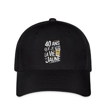 40 ans Que Je Vois La Vie En Jaune - Apéro Pastis - Casquette Flexfit - noir - Devant