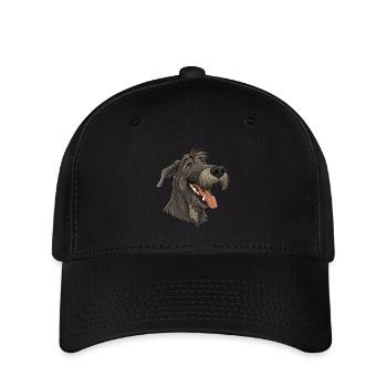 Irischer Wolfshund | Irish wolfhound | Cartoon - Flexfit Cap - Schwarz - Vorne