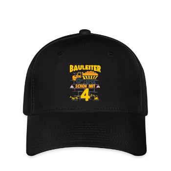 4e anniversaire Directeur de la construction avec camion à benne basculante 4 excavatrices - Casquette Flexfit - noir - Devant