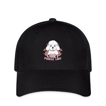 Crazy Poodle Lady Dog Owner Puppy Mom - Flexfit Cap - black - Front