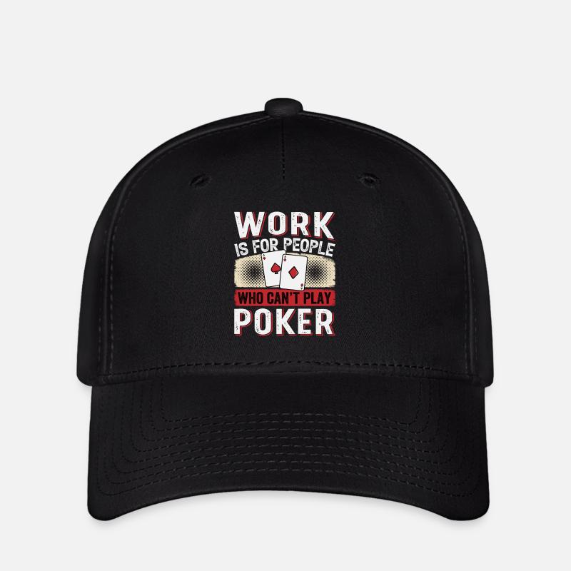 Pokerspieler, Kartenspielliebhaber, - Flexfit Cap - Schwarz