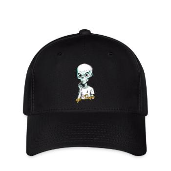 Lustiger Außerirdischer Spruch Zigarette Rauchend - Flexfit Cap - Schwarz - Vorne