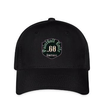 Paintbll unite : Calibre .68 vintage - Casquette Flexfit - noir - Devant