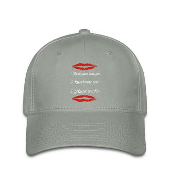 Embrasser les lèvres lèvres règles pour s’embrasser - Casquette Flexfit - gris vert - Devant