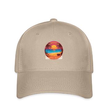 Schwein im Exuma Bahamas Sonnenuntergang - Flexfit Cap - Khaki - Vorne