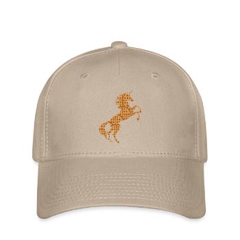 Einhorn Waffelmuster Symbol T-Shirt Waffeln Wortspiel - Flexfit Cap - Khaki - Vorne