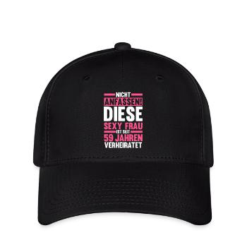 Mariage Marée Mariage 59 ans Mariage marié - Casquette Flexfit - noir - Devant