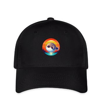 Poisson-globe au coucher du soleil - Casquette Flexfit - noir - Devant