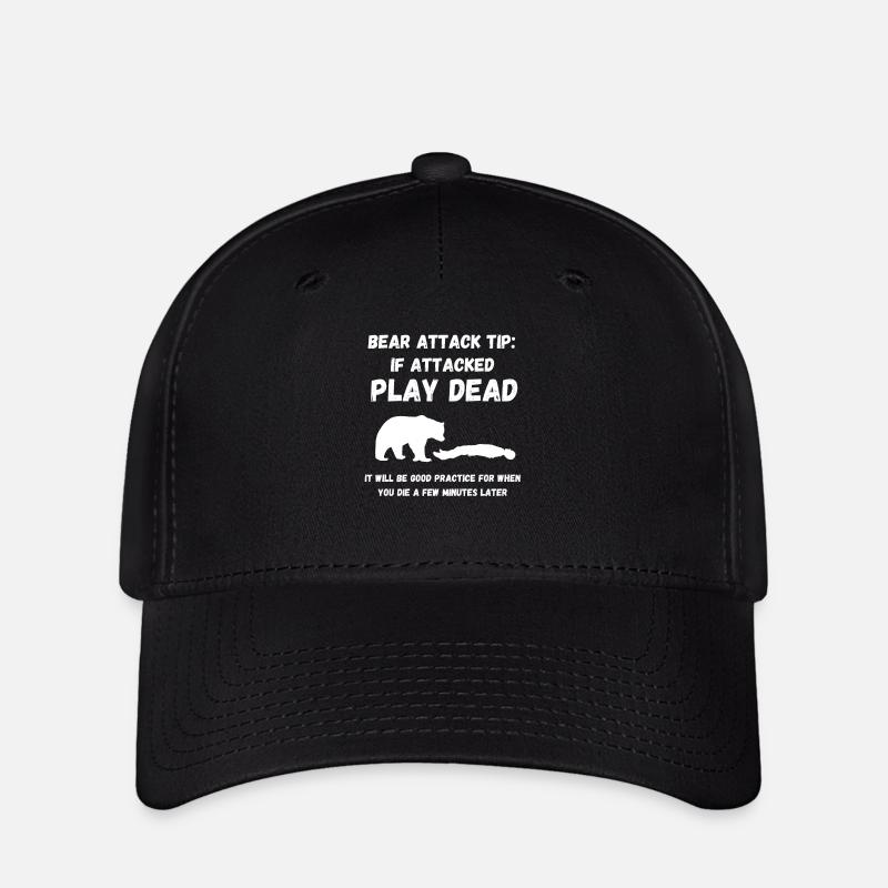 Wandern Zelten Wanderer Bär Lustig Wildnis Humor - Flexfit Cap - Schwarz