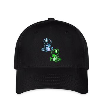Fantasy Kinder Dinoe Dinosaurier Drachen Retro - Flexfit Cap - Schwarz - Vorne