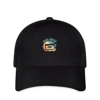 Cassette de musique pop R’n’B - Casquette Flexfit - noir - Devant
