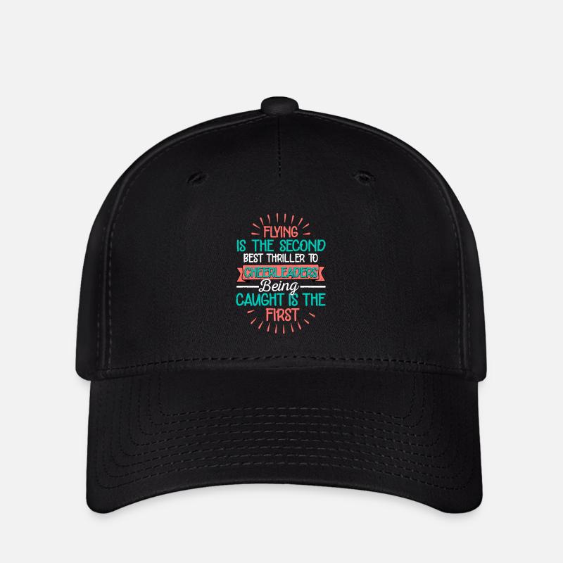 Flying Is The Second Best Thrill To Cheerleaders C - Flexfit Cap - black