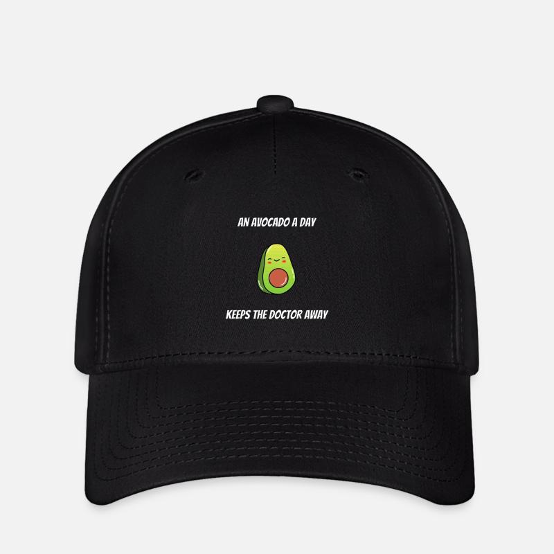 An Avocado a Day Keeps The Doctor Away Vegan - Flexfit Cap - Schwarz