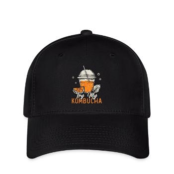 Kombucha Try My Kombucha Brewing Fermented Drinks - Flexfit Cap - Schwarz - Vorne