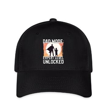 Mode papa Niveau expert débloqué - Casquette Flexfit - noir - Devant