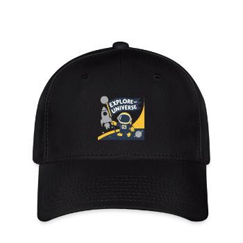 ERKUNDE DAS UNIVERSUM - Flexfit Cap - Schwarz - Vorne