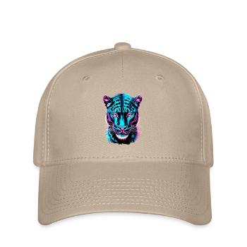 Neon Panther Facial - Cyber Futuristic Collection - Flexfit Cap - khaki - Front