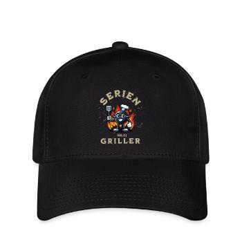 Serien Griller - Grillchef - Grillshirt für Männer - Flexfit Cap - Schwarz - Vorne