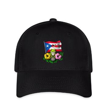 Puerto Rico Boricua Flagge - Flexfit Cap - Schwarz - Vorne