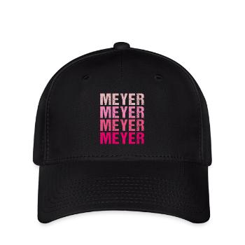 Meyer Familienname Team Retro Geschenkidee - Flexfit Cap - Schwarz - Vorne