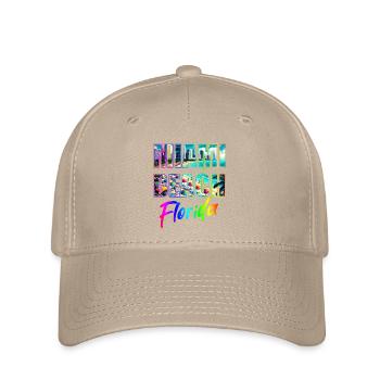 Miami Beach - Florida - Flexfit Cap - Khaki - Vorne