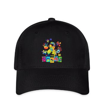 Autisme Super-héros Soignant Puzzle Enfants Anormaux - Casquette Flexfit - noir - Devant