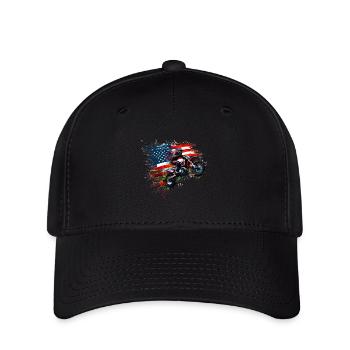 Independence Day Motocross American Flag - Flexfit Cap - black - Front