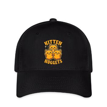Pépite de poulet Chat de restauration rapide - Casquette Flexfit - noir - Devant