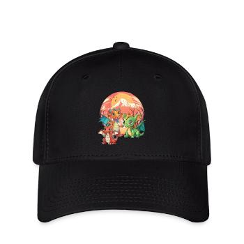Dragon Dragon Dinos Dino Temps Âge De Pierre - Casquette Flexfit - noir - Devant