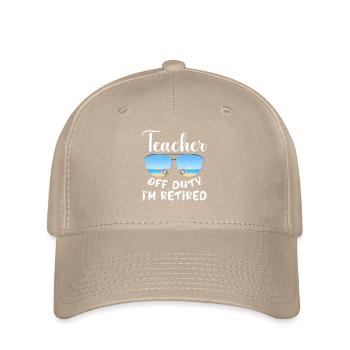 Teacher Off Duty Class Of 2024 Retirement Retired - Flexfit Cap - Khaki - Vorne