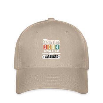 Cadeau Bachelière Bac 2024 vive les vacances - Casquette Flexfit - kaki - Devant