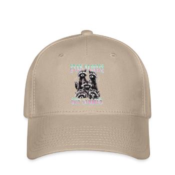Auch Bösewichte werden Traurige Grafik Waschbär Lustig - Flexfit Cap - Khaki - Vorne