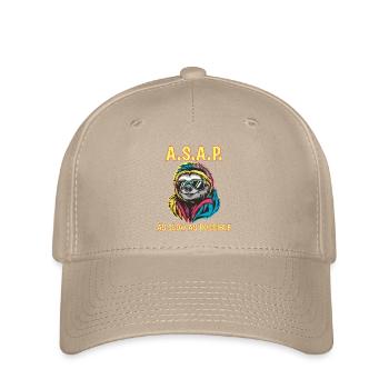 ASAP As Slow As Possible Sloth Cool Sunglasses - Flexfit Cap - khaki - Front