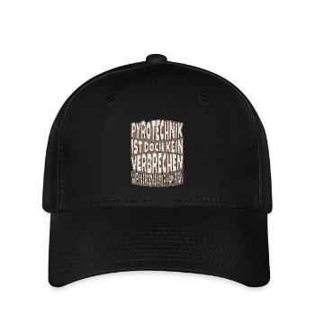 Pyrotechnics are not a crime - Meme Spruch - Flexfit Cap - black - Front