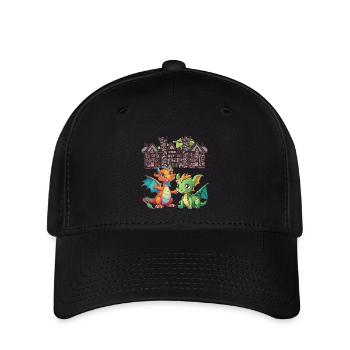 Mittelalter Drache Drachen - Flexfit Cap - Schwarz - Vorne