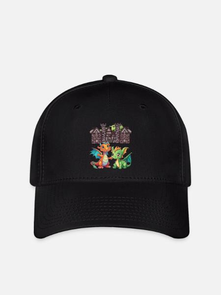Mittelalter Drache Drachen - Flexfit Cap - Schwarz