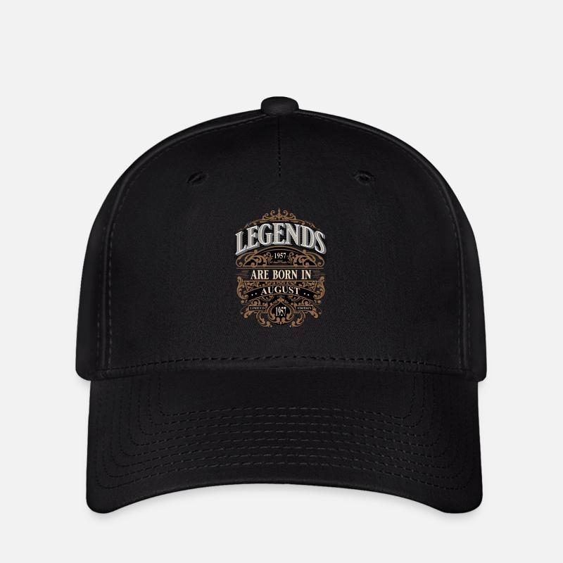 1957 Août Né Anniversaire Année de naissance - Casquette Flexfit - noir